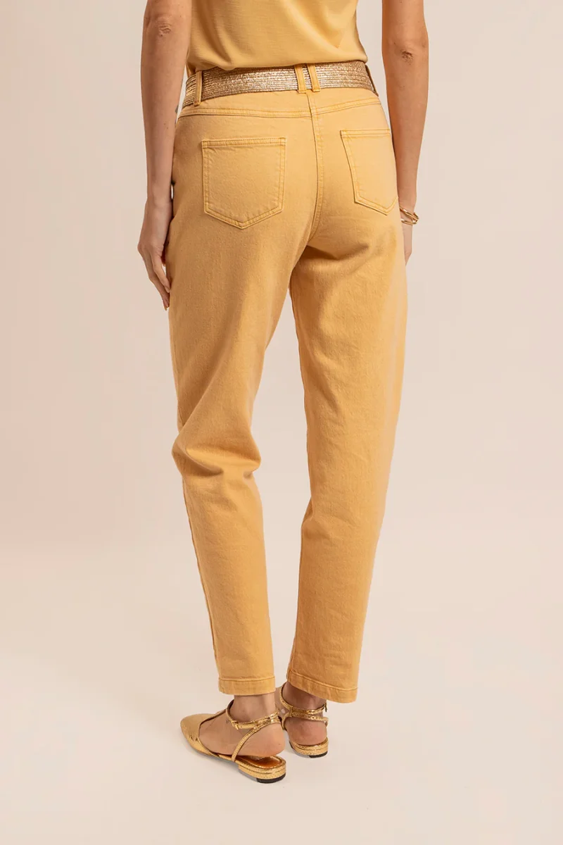 Pantalon large coloris paille – Image 5