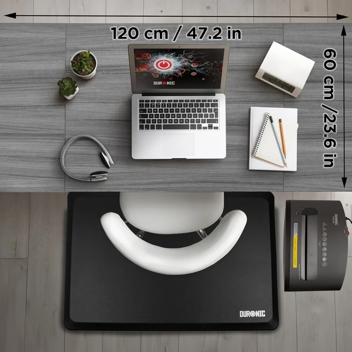 Duronic CD120 WG Bureau Assis-Debout électrique Complet avec Plateau de 120 cm Hauteur Ajustable de 72 à 118 cm Charge maximale de 70 kg Poste Travail Assis Debout Domicile télétravail Bureau – Image 4