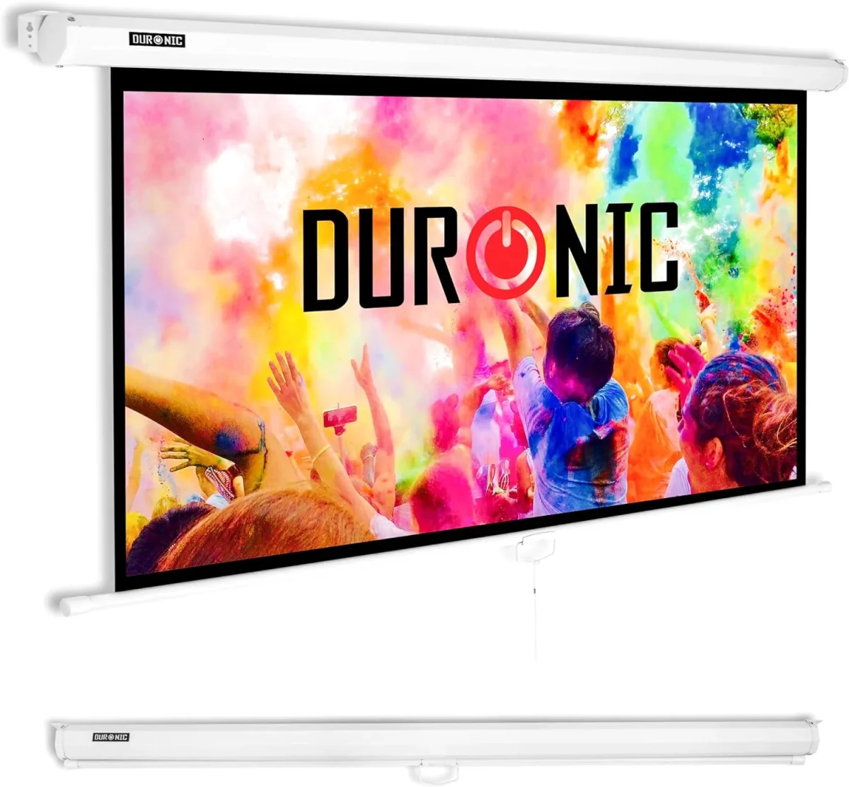 Duronic MPS60 16/9 WE Ecran de Projection TV et Home Cinema de 60 Pouces 152 cm ou 133 x 75 cm Fixation Mur ou Plafond Déroulement Manuel Gain +1 idéal pour 3D 8K 4K 1080P – Image 2