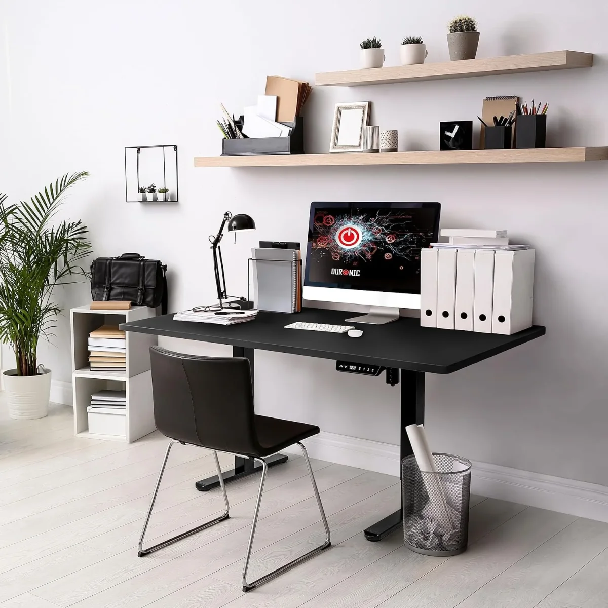 Duronic TT120 BK Plateau pour Bureau Assis Debout de 120 x 60 x 2 cm | Compatible avec la plupart des Structures Assis Debout | Idéal pour Poste de travail à domicile ou bureau – Image 7