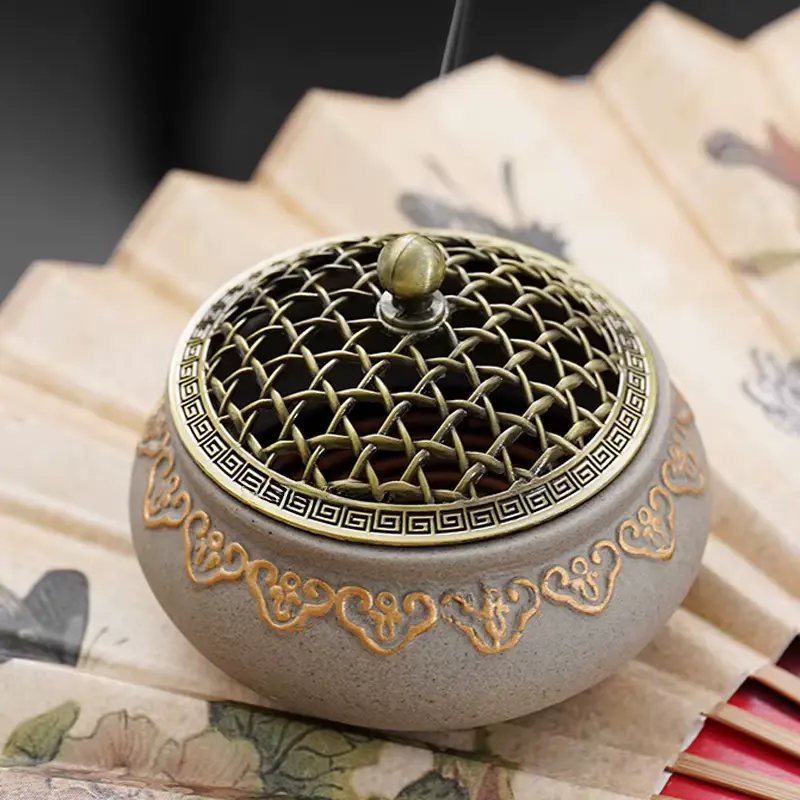 Brûleur Encens Céramique Zen Épuré – Noir & Blanc – Image 4
