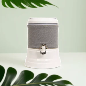 Housse bac inférieur en verre et plastique - Fontaine Eva 7 litres - coloris Gris clair - jaune